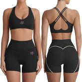 Vixen Heartbreaker Shorts Set- Black