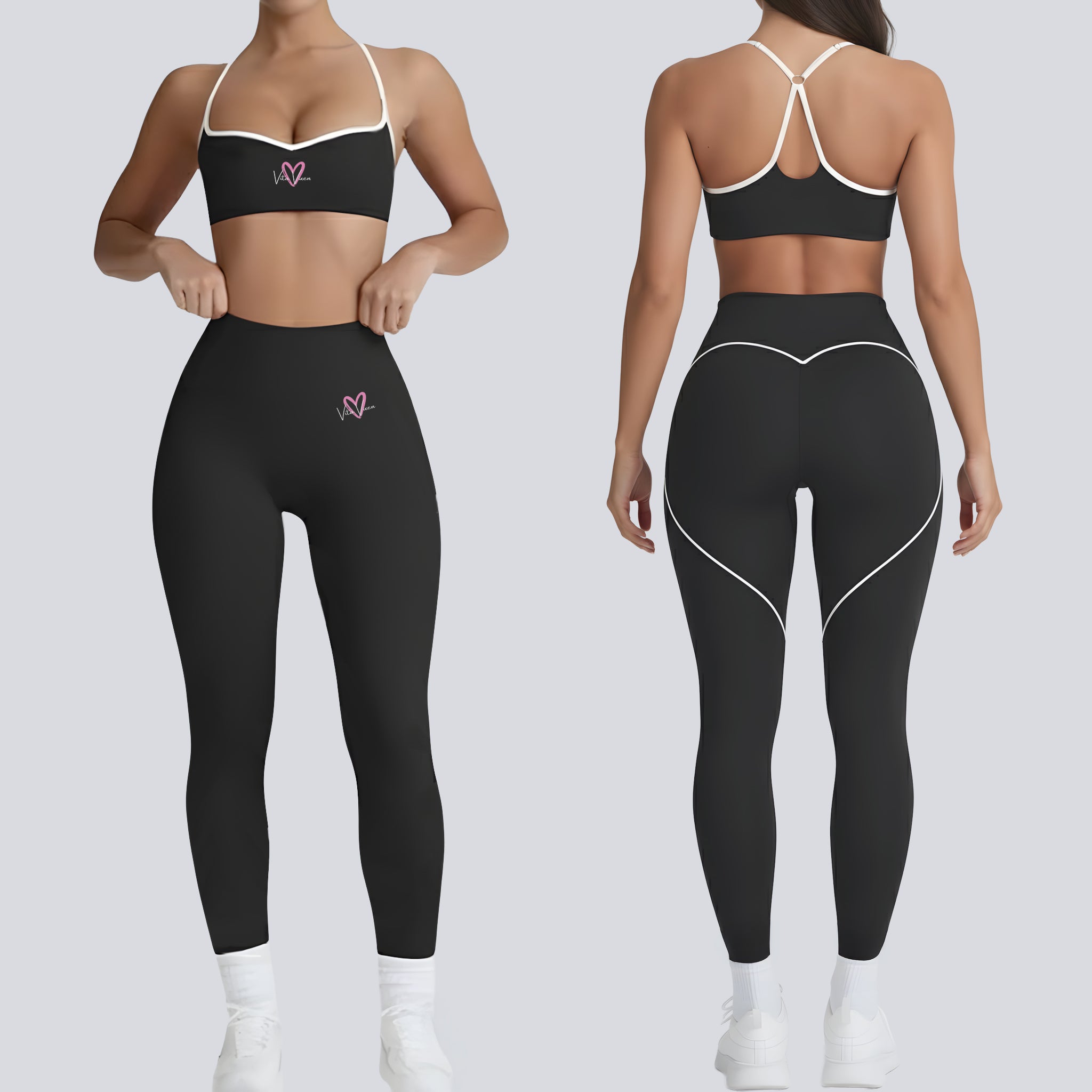 Vixen Sculpt Leggings Set – Midnight Black